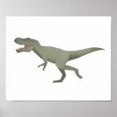 Green T Rex Dinosaur Kids Room Poster ポスター (正面)