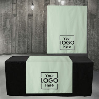 Green Table Runner Banner Business Logo Events タペストリー