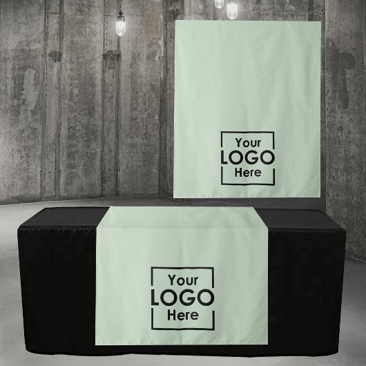 Green Table Runner Banner Business Logo Events タペストリー