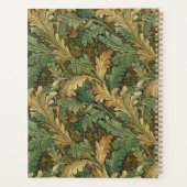 Green Tan Foliage William Morris Elegant Monogram プランナー手帳 (裏面)