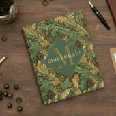 Green Tan Foliage William Morris Elegant Monogram プランナー手帳