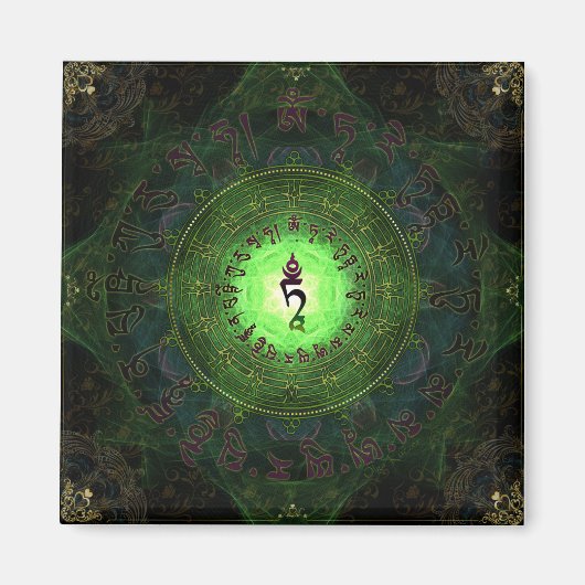 Green Tara – 危険と苦しみからの保護 マグネット (正面)