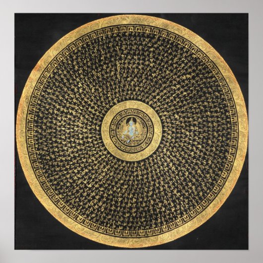 Green Tara Mandala Thangka Poster ポスター (正面)