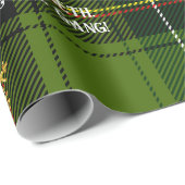 Green Tartan Gold Snowflake Personalized Christmas ラッピングペーパー (ロールコーナー)