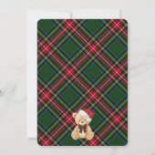 Green Tartan Plaid Christmas Bear Baby Shower 招待状 (裏面)