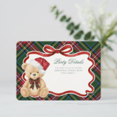 Green Tartan Plaid Christmas Bear Details エンクロージャーカード (スタンド正面)