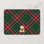 Green Tartan Plaid Christmas Bear Details エンクロージャーカード (裏面)