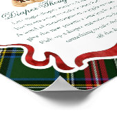 Green Tartan Plaid Christmas Bear Diaper Thoughts ポスター (角)