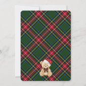 Green Tartan Plaid Christmas Beary First Birthday 招待状 (裏面)