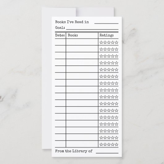 Green Tartan-Plaid Reading List Tracker Flat Card (正面)