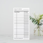 Green Tartan-Plaid Reading List Tracker Flat Card (スタンド正面)