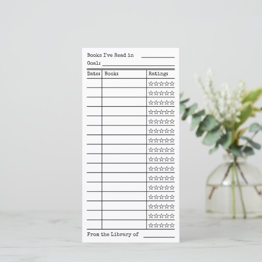 Green Tartan-Plaid Reading List Tracker Flat Card (スタンド正面)
