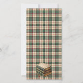 Green Tartan-Plaid Reading List Tracker Flat Card (裏面)