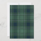 Green Tartan Polo Plaid Vintage Engagement Party 招待状 (裏面)