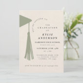 Green Tassel Senior Photo High School Graduation  招待状 (スタンド正面)