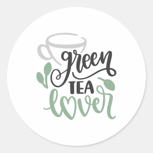 Green tea lover ラウンドシール (正面)