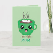 Green Tea Mug with quote Tea-rific カード (正面)