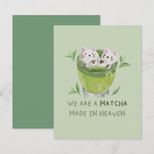 Green Tea Pun：私たちは天国で作られた試合 ノートカード (正面/裏面)