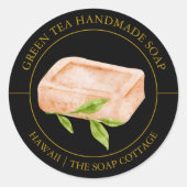 Green Tea Soap label ラウンドシール (正面)