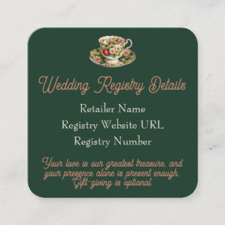 Green Teacup Berry 結婚 in Love's Registry エンクロージャーカード