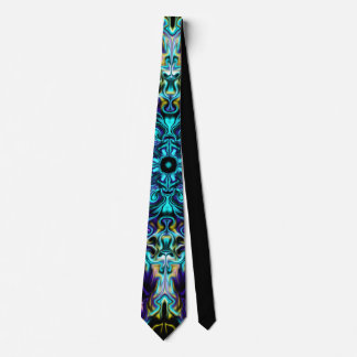 Green Teal Psychedelic Bohemian Mandala ネクタイ