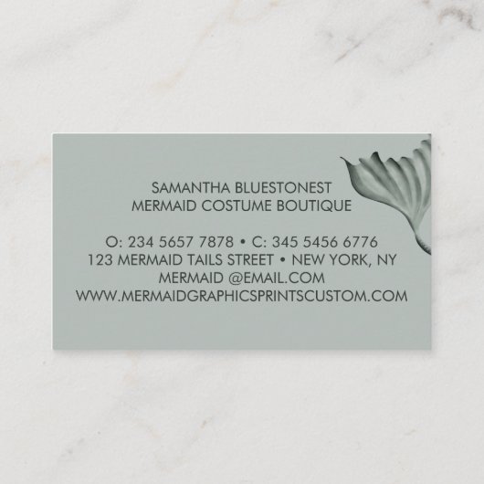 Green teal tail bustier costume mermaid 名刺 (裏面)