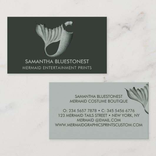 Green teal tail bustier costume mermaid 名刺 (正面/裏面)