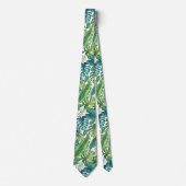 Green & Teal Tropical Palm Banana Monstera Leaves ネクタイ (正面)