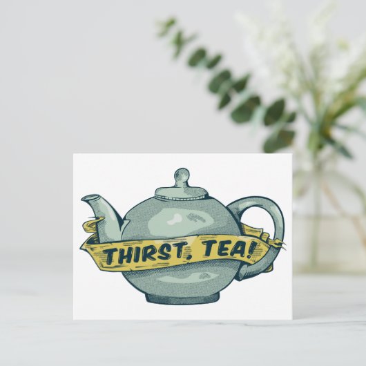 Green Teapot thirst tea ポストカード (スタンド正面)
