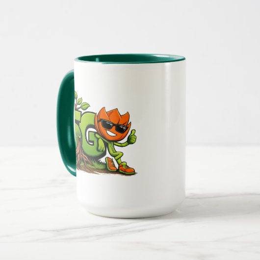 Green Tech Mascot Combo Mug マグカップ (正面左)