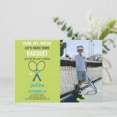 Green Tennis Birthday Invitations with photo 招待状 (スタンド正面)
