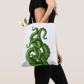Green Tentacles トートバッグ (クローズアップ)