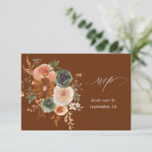 Green & Terra Cotta Floral w Meal RSVP Tan (スタンド正面)