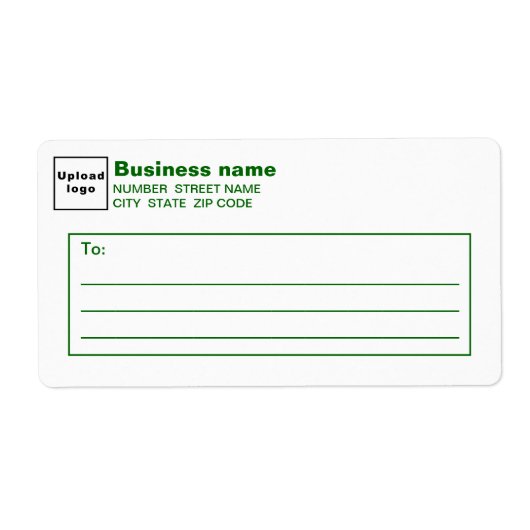 Green Text Business Shipping Label ラベル (正面)