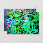 Green texture abstract invitation,Green calming  招待状 (正面/裏面)