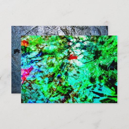 Green texture abstract invitation,Green calming  招待状 (正面/裏面)