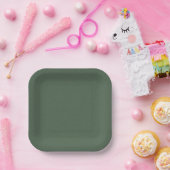 Green Textured 7" Square Paper Plate for Events ペーパープレート (パーティー)