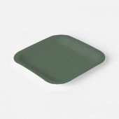 Green Textured 7" Square Paper Plate for Events ペーパープレート (傾斜あり)