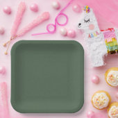 Green Textured 9" Square Paper Plate for Events ペーパープレート (パーティー)