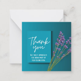 Green Thank You Card with Purple Floral Design ノートカード