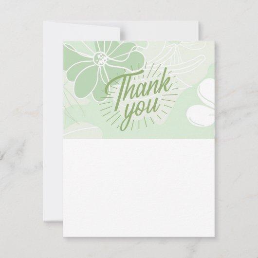 Green Thank You Note - Flat - Blank One Side ノートカード (正面)