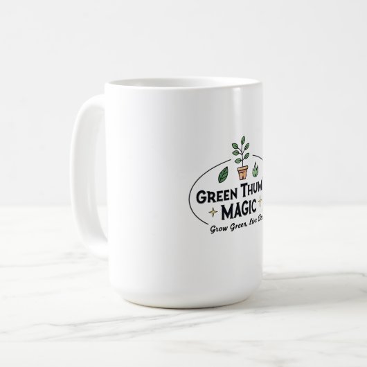 Green Thumb Magic | 都市ガーデニング コーヒーマグ コーヒーマグカップ (正面左)