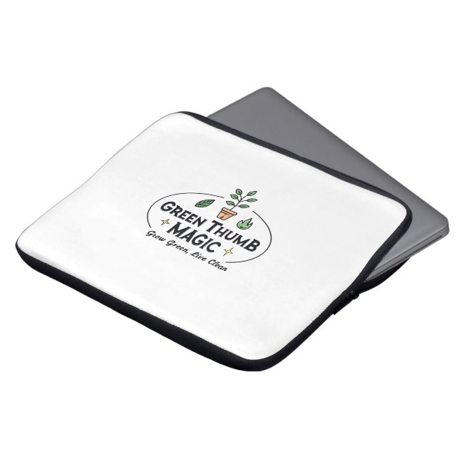 Green Thumb Magic | Urban Gardening  ラップトップスリーブ (正面上部)