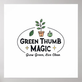 Green Thumb Magic | Urban Gardening T-Shirt ポスター