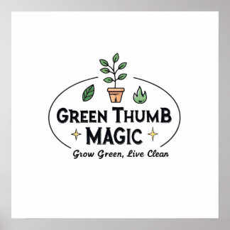 Green Thumb Magic | Urban Gardening T-Shirt ポスター