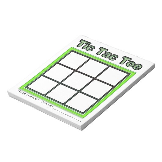 Green Tic Tac Toe Gameメモ帳 ノートパッド (回転)
