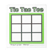 Green Tic Tac Toe Gameメモ帳 ノートパッド (正面)