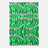 Green Tiger Animal Skin Pattern Design  キッチンタオル (縦)
