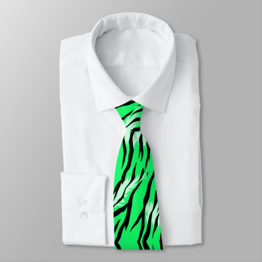 Green Tiger Animal Skin Pattern Design  ネクタイ (タイ)