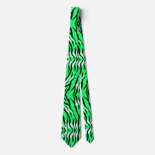 Green Tiger Animal Skin Pattern Design  ネクタイ (正面)